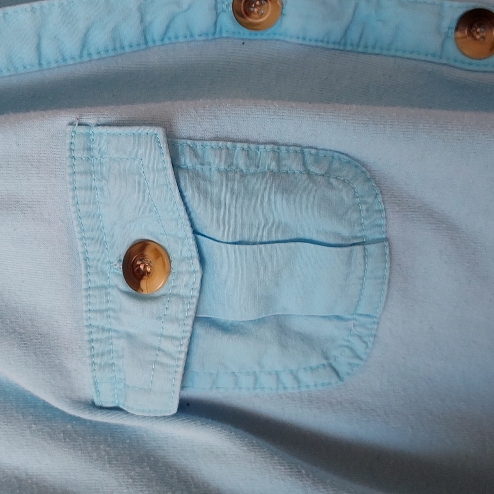 Karen Scott short sleeve button up top 2x blue - Picture 3 of 12